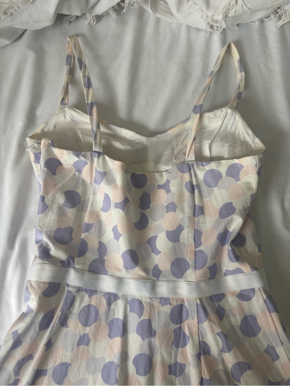 Vintage Ann Taylor Factory Store Pink Purple White Polka Dot Mini Dress - Picture 7 of 7